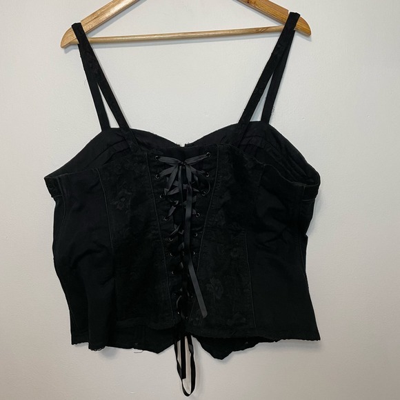 Tripp nyc Black Bra with Structured Velvet Design - Picture 4 of 6